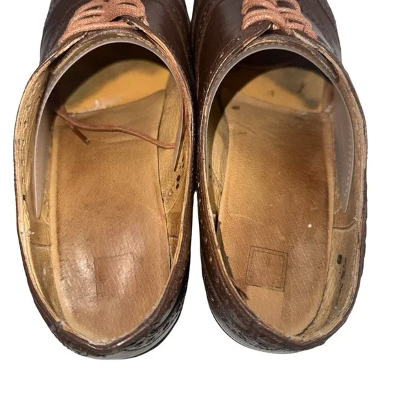 Frye Leather Oxford Maggie Perforated Wingtip Women's Size 11B Brown - Picture 8 of 11